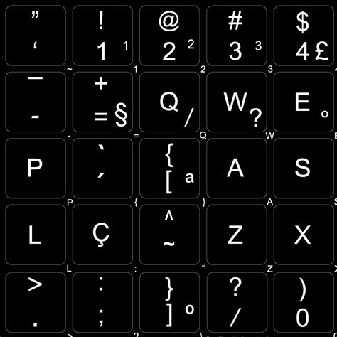 Buy Portuguese Brazilian Non-Transparent Keyboard Labels Layout Black ...