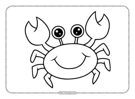 Cute Smiling Crab Coloring Pages