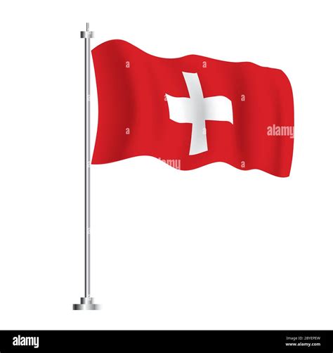 Swiss Flag. Isolated Wave Flag of Switzerland Country. Vector Illustration Stock Vector Image ...