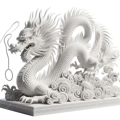 White Dragon Statue Chinese