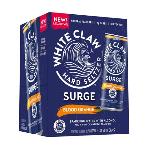 White Claw Hard Seltzer Surge Blood Orange Can 330mL 4 Pack - Web ...