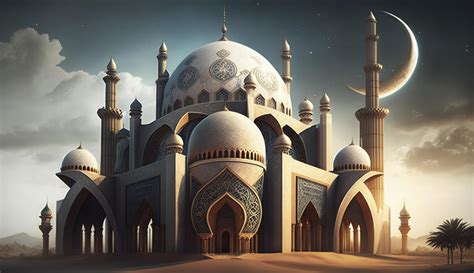 illustration of amazing architecture design of muslim mosque ramadan ...