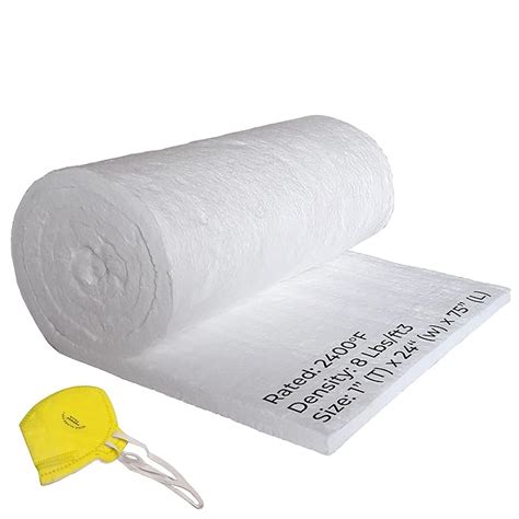 Ceramic Fiber Insulation Blanket, 2400F 1" x 24" x 75" 8# Density, High ...