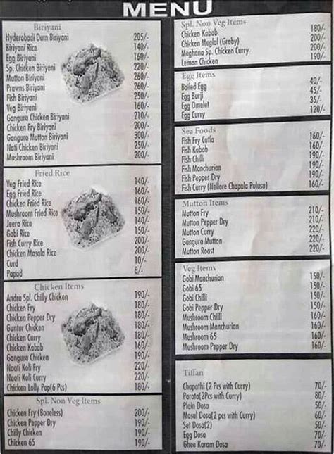 Menu at Meghana Biryani, Bengaluru, 2JRC+9QF