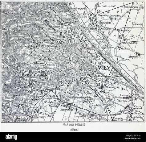 City map of the Austrian capital Vienna and its surroundings, Vienna, Austria, Central Europe ...