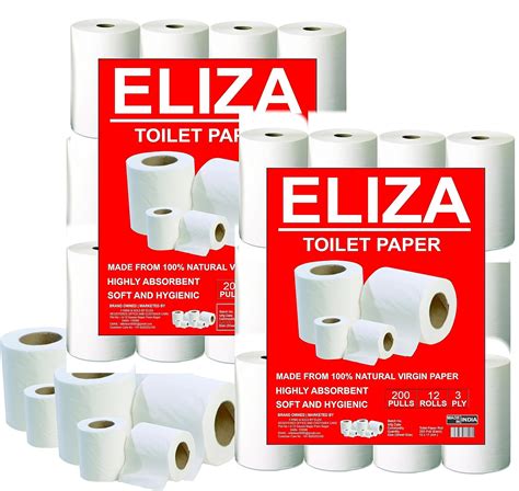 Eliza Premium 3 Ply Toilet Disposable Roll Pack of 48, Toilet Paper ...