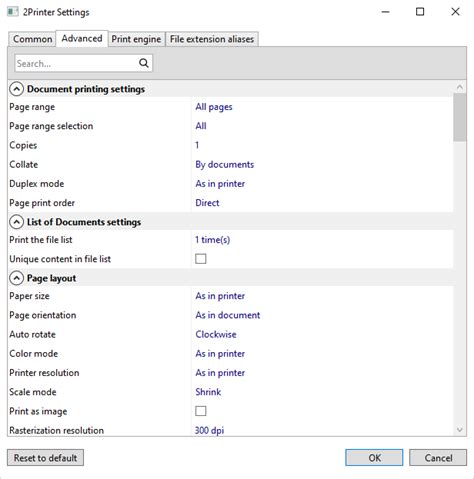 Image result for Advanced Printer Settings