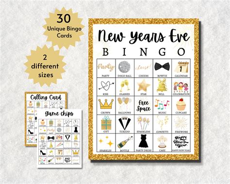 New Years Eve Bingo Printable | Fanny Printable