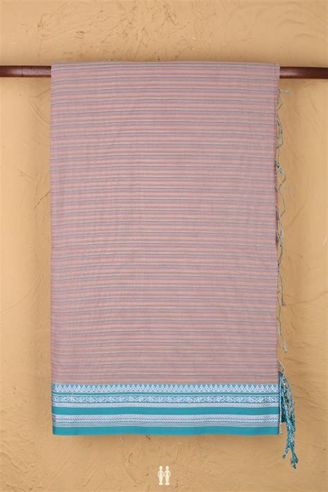 Bengal Cotton Saree In Multicolor With Stripes Design