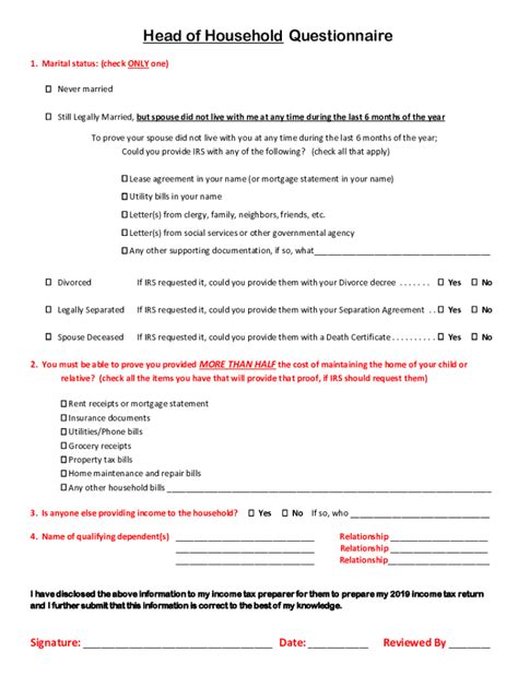 Fillable Online Guide to Filing Taxes as Head of Household - TurboTax ...