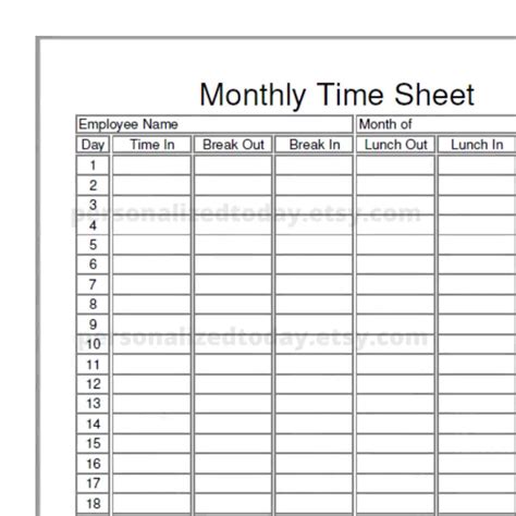 Time Log Template