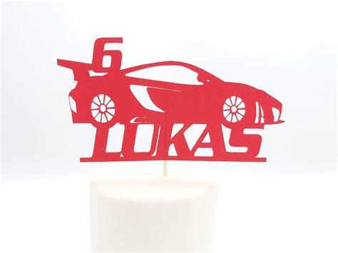 Personalised Sports Car Cake Topper Birthday Celebration Racing ...