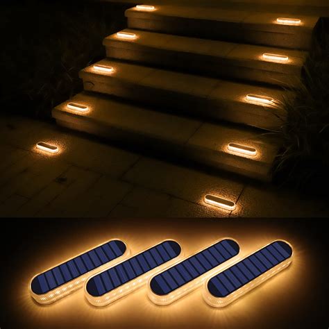 Buy WILLED Solar Deck Light Outdoor Waterproof LED, 4 Pack Warm White ...