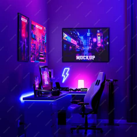 Gamer room mockup design | Premium PSD