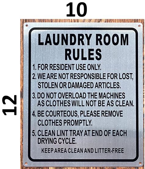Printable Laundry Room Rules
