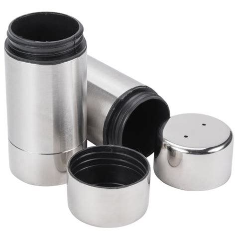 Salt And Pepper Set - Stainless Steel Metal Round Salt and Pepper ...