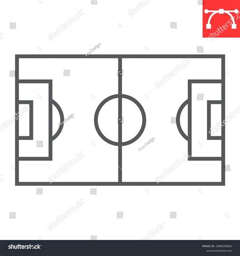 Soccer Field Line Icon Sport Arena Stock Vector (Royalty Free ...