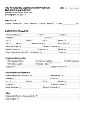 Fillable Online New Patient Packet - The Mitral Valve Prolapse Center ...