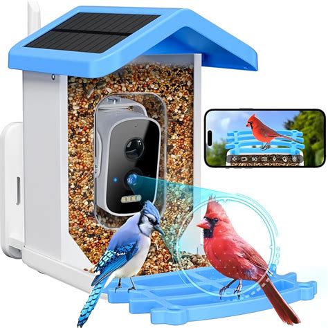 Soliom Bird Feeder with Camera Solar Powered, 2K Live Video, Squirrel ...