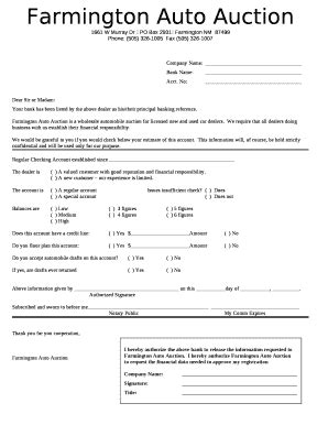 Your bank has been listed by the above dealer as his/their principal ...