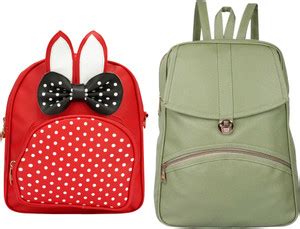 Ensam BP-10-red-wht-dot+grn-psh-lck-pitthu-cmbo 6 L Backpack Red, Green ...