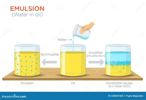 Emulsion and Immiscible Liquids Water in Oil Stock Vector ...