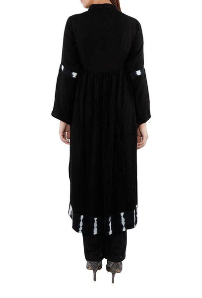 Black Tie And Dye Cotton Anarkali Kurta – TJORI