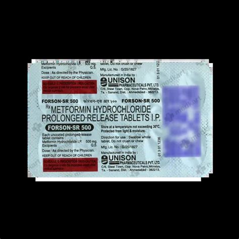 FORSON SR 500MG TABLET 10'S Price, Uses, Side Effects & Substitutes ...