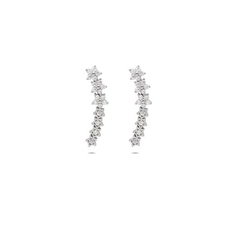 Silver Floral Star Ear Cuffs for Women