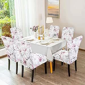 ALERMO Stretchable Printed Chair Cover Washable Removable Short Dining ...