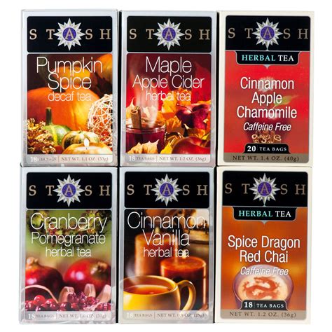Amazon.com : Stash Tea Herbal Tea Sampler, Nine Flavor Variety Pack, 18 ...