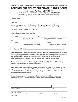 Foreign Currency Purchase Order Form - American Savings Bank 2020-2026 ...