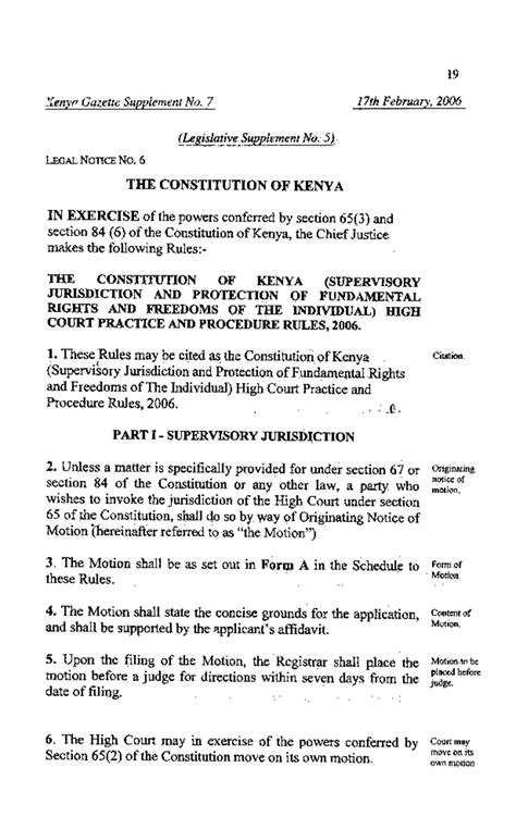 Kenya Constitutional Supervisory Jurisdiction Rules 17th Feb 2006 - Copy - 19 - Studocu