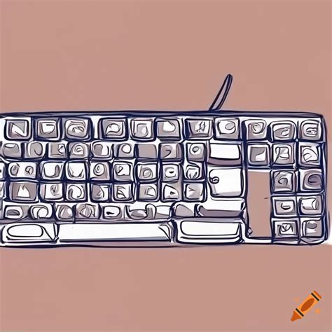 Minimalistic one line drawing of a keyboard on Craiyon