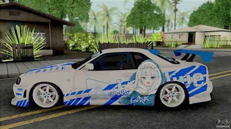 Nissan Skyline GT-R R34 1999 C-WEST Gawr Gura for GTA San Andreas