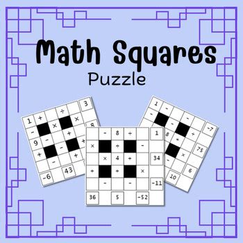 Image result for Math Square Puzzle