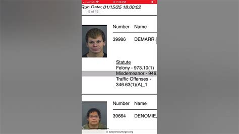 Sawyer co jail roster - YouTube