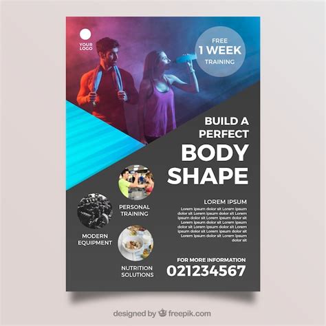 Modèle de flyer gym moderne avec image | Vecteur Gratuite