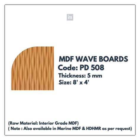 PD- 508 - HDHMR MDF PANEL - ( 5 MM - 8 FT X 4FT ) - MDF WAVE BOARD ...