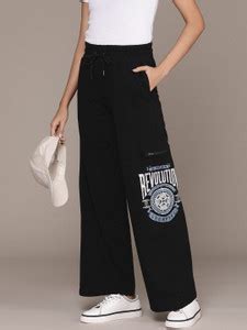 Roadster Printed Women Black Track Pants - Buy Roadster Printed Women ...