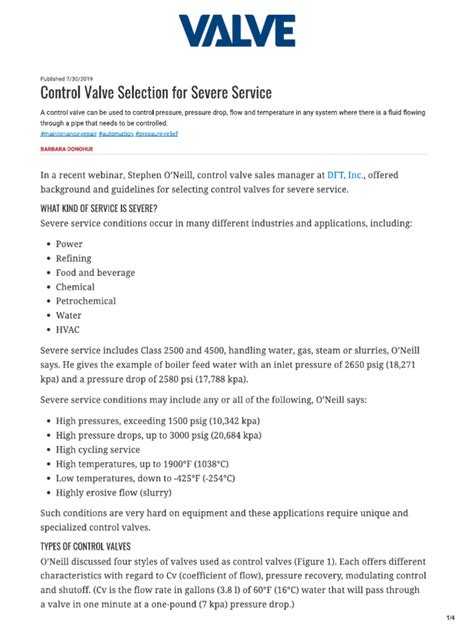 Image result for Control Valve Selection