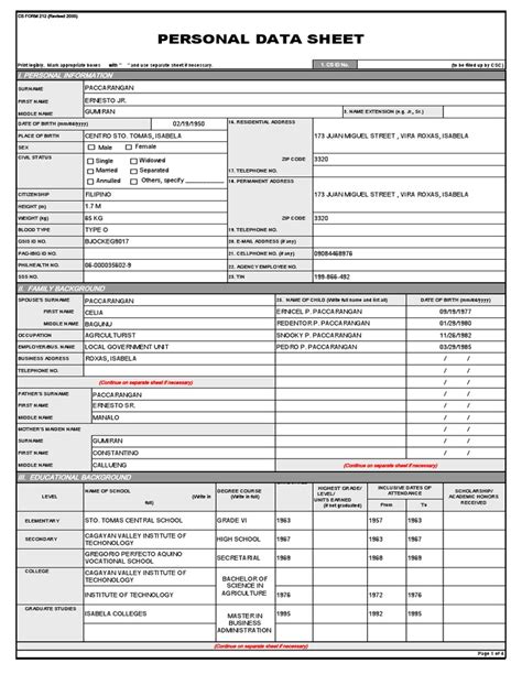 Image result for Example of Government Data Form