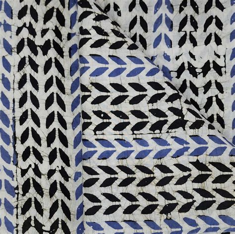 Pure Cotton Moum Batik Off White With Black With Purple Leaves Creeper ...