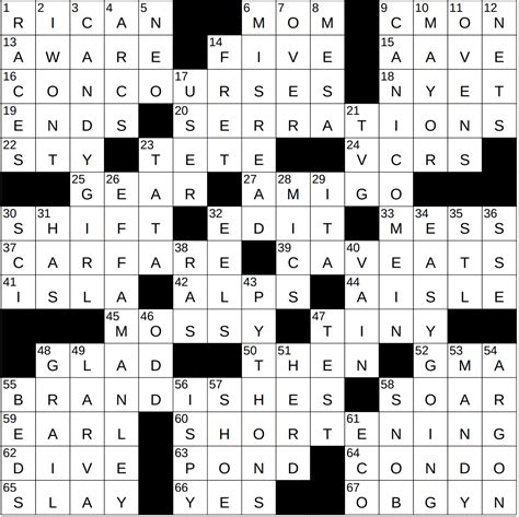 0817-23 NY Times Crossword 17 Aug 23, Thursday - NYXCrossword.com