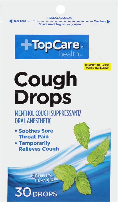 TopCare Cough Drops Sugar Free Menthol Eucalyptus 25 ct | Shipt