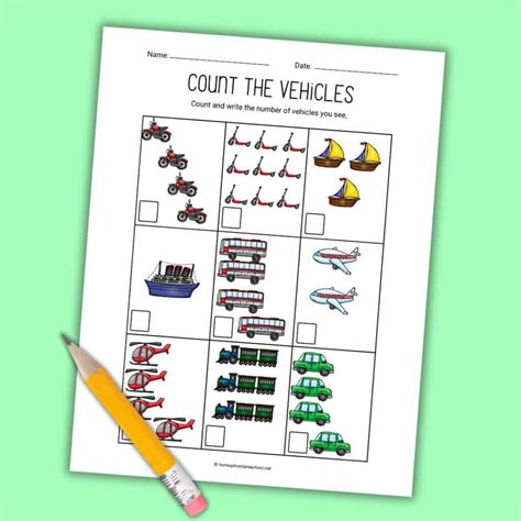 Transportation Counting Worksheet 的图像结果