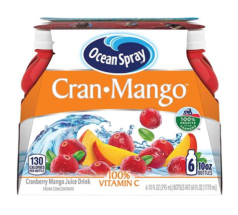 Ocean Spray Cran-Mango Juice Drink, 10 Ounce Bottle (Pack of 6) – Pete ...