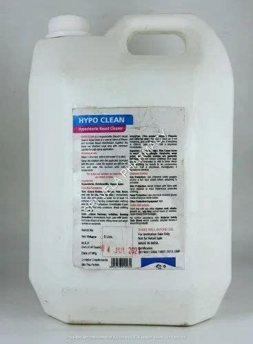 Liquid Sodium Hypochlorite - HYPOCLEAN LIQUID 5 LITRE Trader - Retailer ...