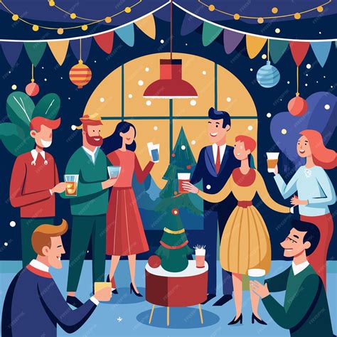 Celebrating the Holidays with Friends and Family Festive Gathering with Drinks and Laughter ...