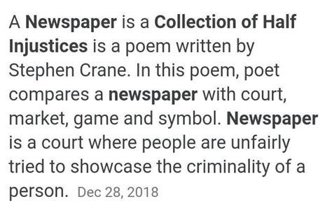 A newspaper is a collection of half injustices explain - Brainly.in